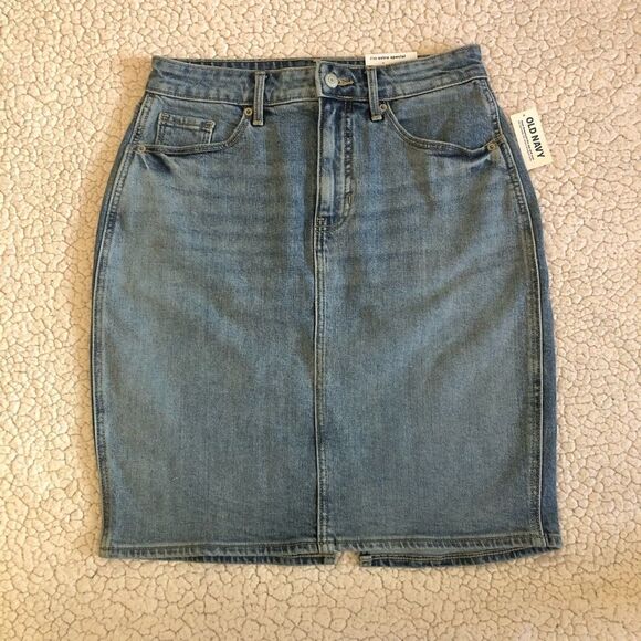 Old Navy Women’s Extra High Waisted Jean Skirt Size 4 - Picture 4 of 13